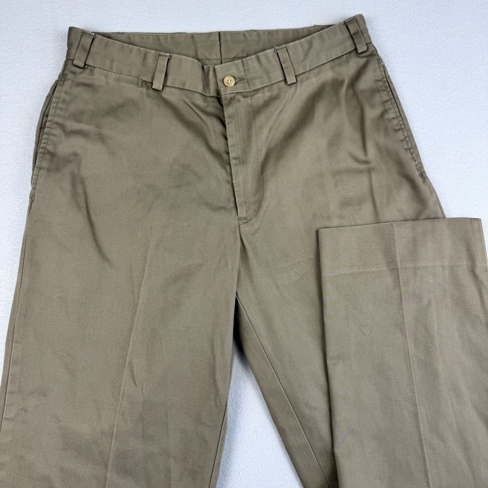 Bills Khakis Chino Pant Men 34x31 Beige Made In USA Straight Twill Canvas Flat